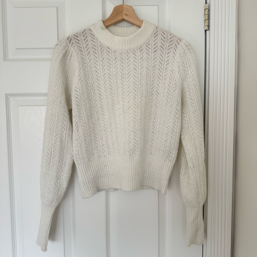 Frank and Oak White Knit Sweater, size small